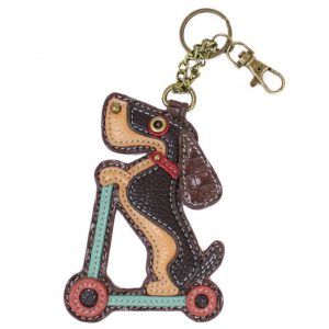 Chala Wiener Dog Scooter Keychain